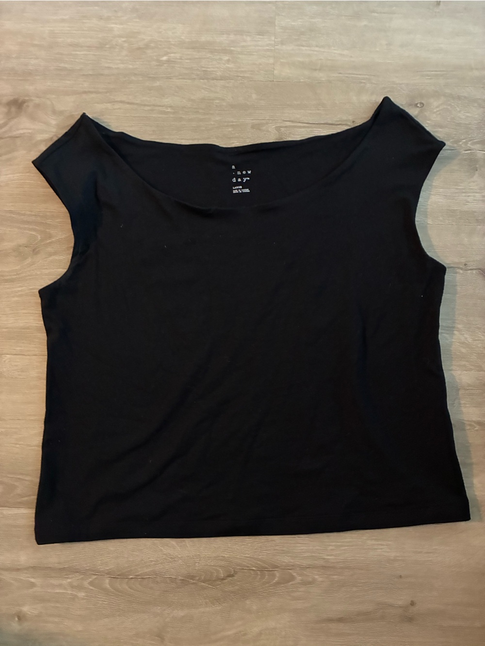 a new day Black off the shoulder Scoop Neck Top